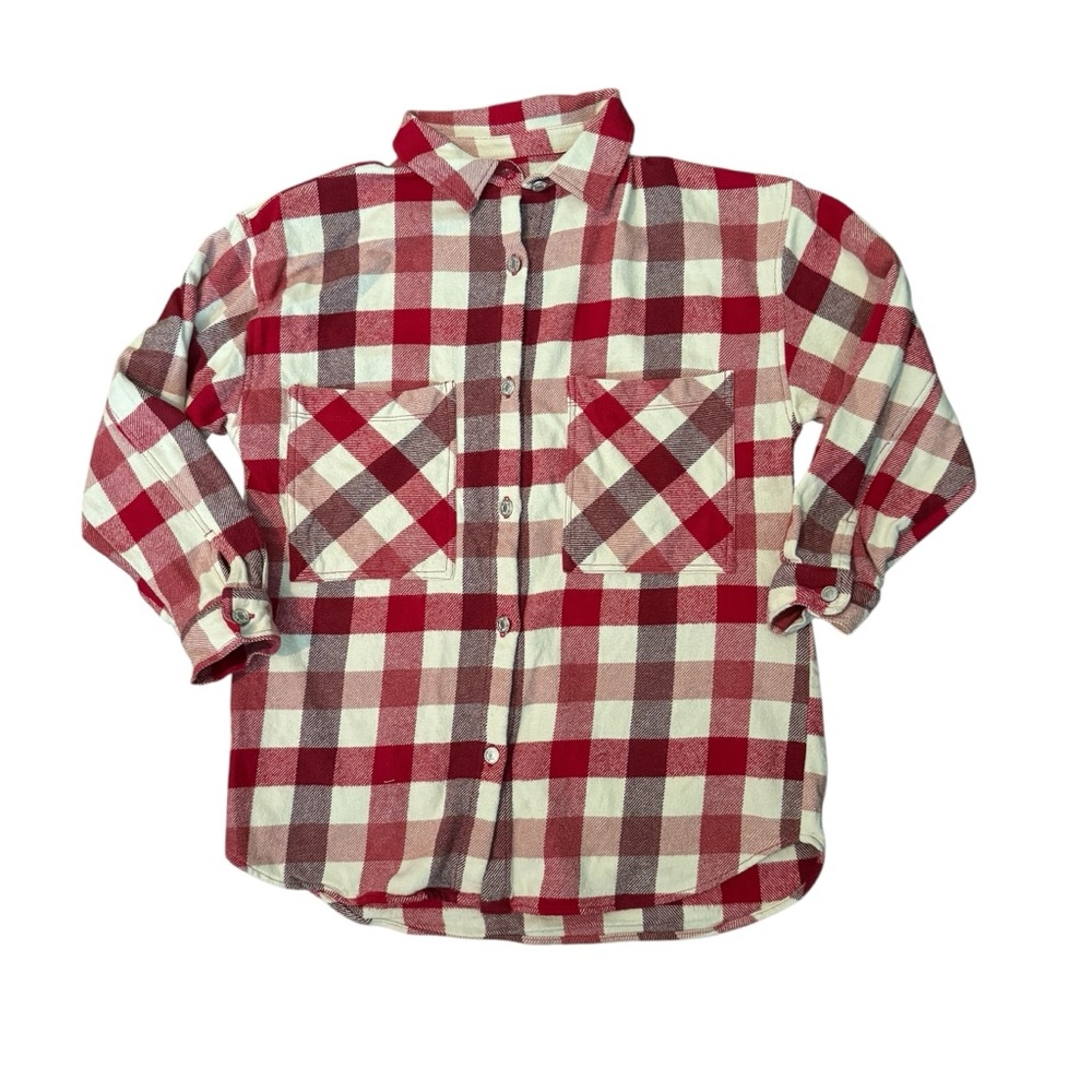 Zara Red and Cream Checkered Shirt size 11/12
